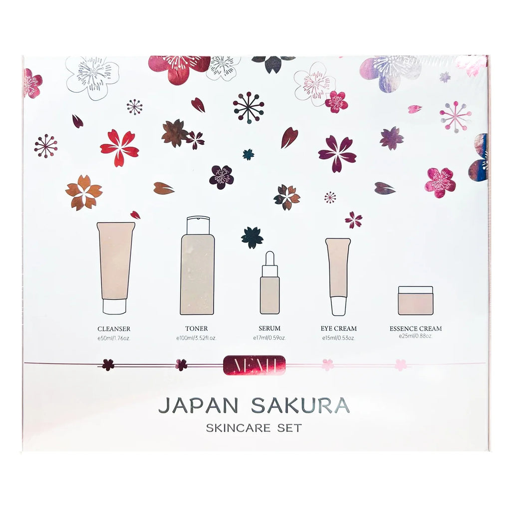 MEMI Japan Sakura Skin Care Set – 5-in-1 Anti-Aging Facial Care