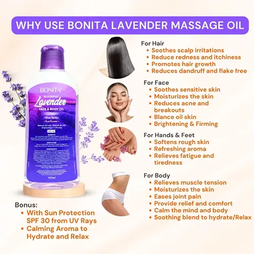 Bonita Lavender Oil SPF30 – Soothing Body Oil(100ml)