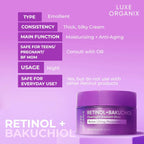 Luxe Organix Retinol + Bakuchiol Overnight Radiant Glow Botox Lifting Moisturizer 50g