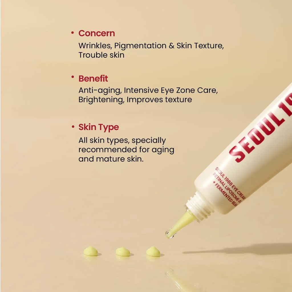 K-SECRET SEOUL 1988 Eye Cream – Retinal Liposome 4% + Fermented Bean – 30ml