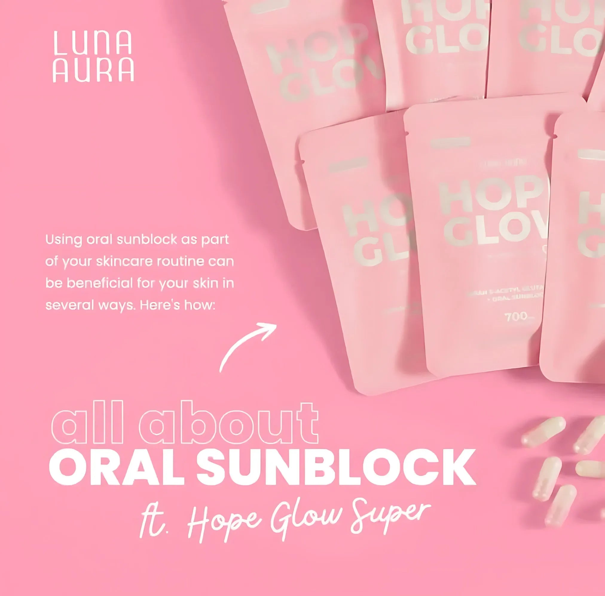 Luna Aura Hope Glow Advanced Glutathione Super Mini – 700mg (14 Capsules)