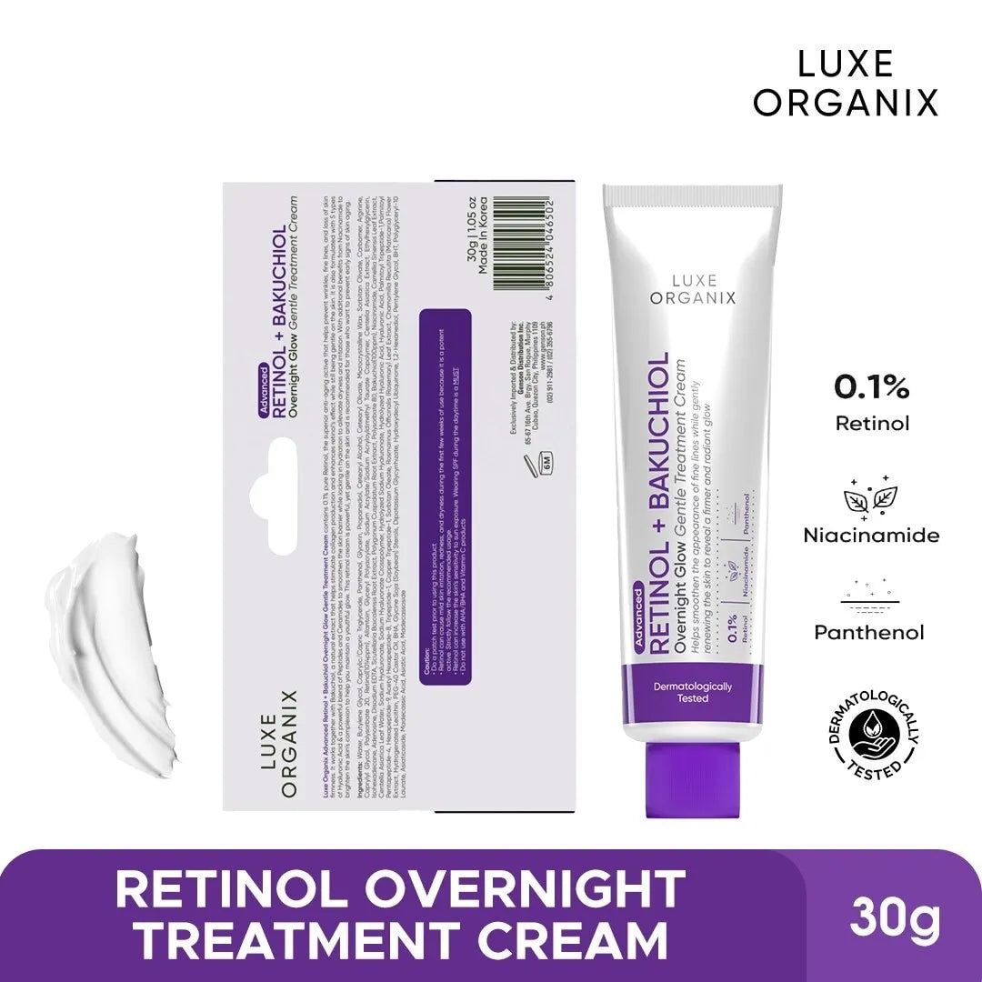 Luxe Organix Retinol + Bakuchiol Overnight Cream – 30g