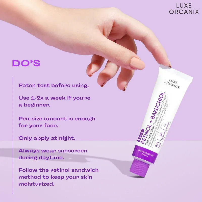 Luxe Organix Retinol + Bakuchiol Overnight Cream – 30g