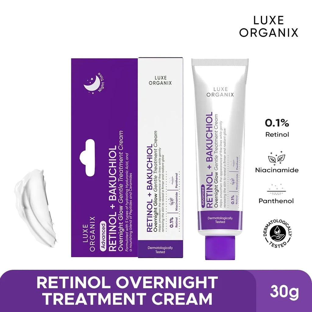 Luxe Organix Retinol + Bakuchiol Overnight Cream – 30g