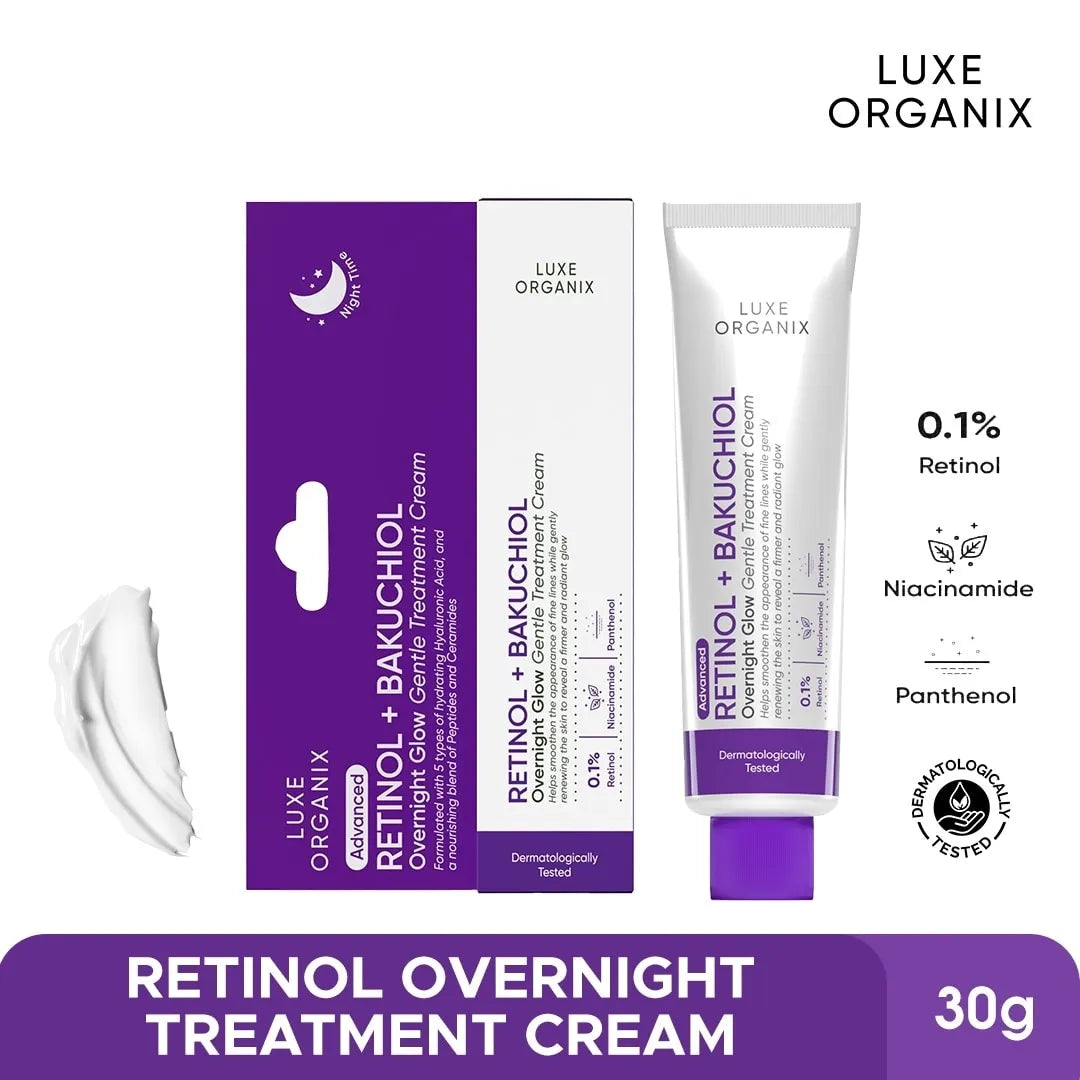 Luxe Organix Retinol + Bakuchiol Overnight Cream – 30g