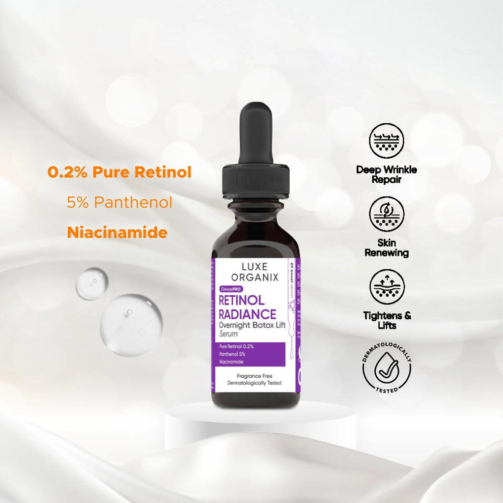 Luxe Organix Retinol Radiance Overnight Botox Lift Serum – 30ml