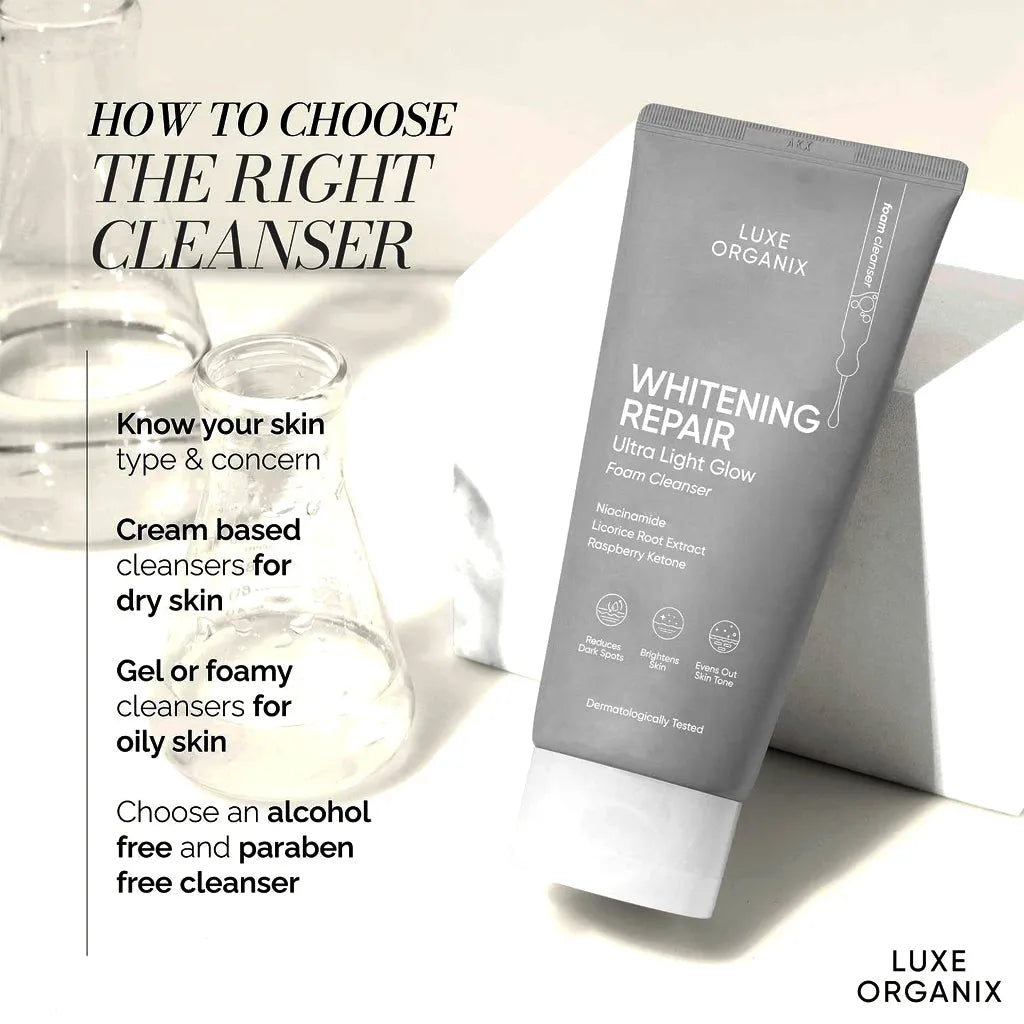 Luxe Organix Whitening Repair Ultra Light Glow Foam Cleanser – 150ml