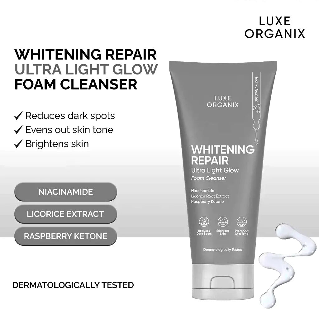Luxe Organix Whitening Repair Ultra Light Glow Foam Cleanser – 150ml