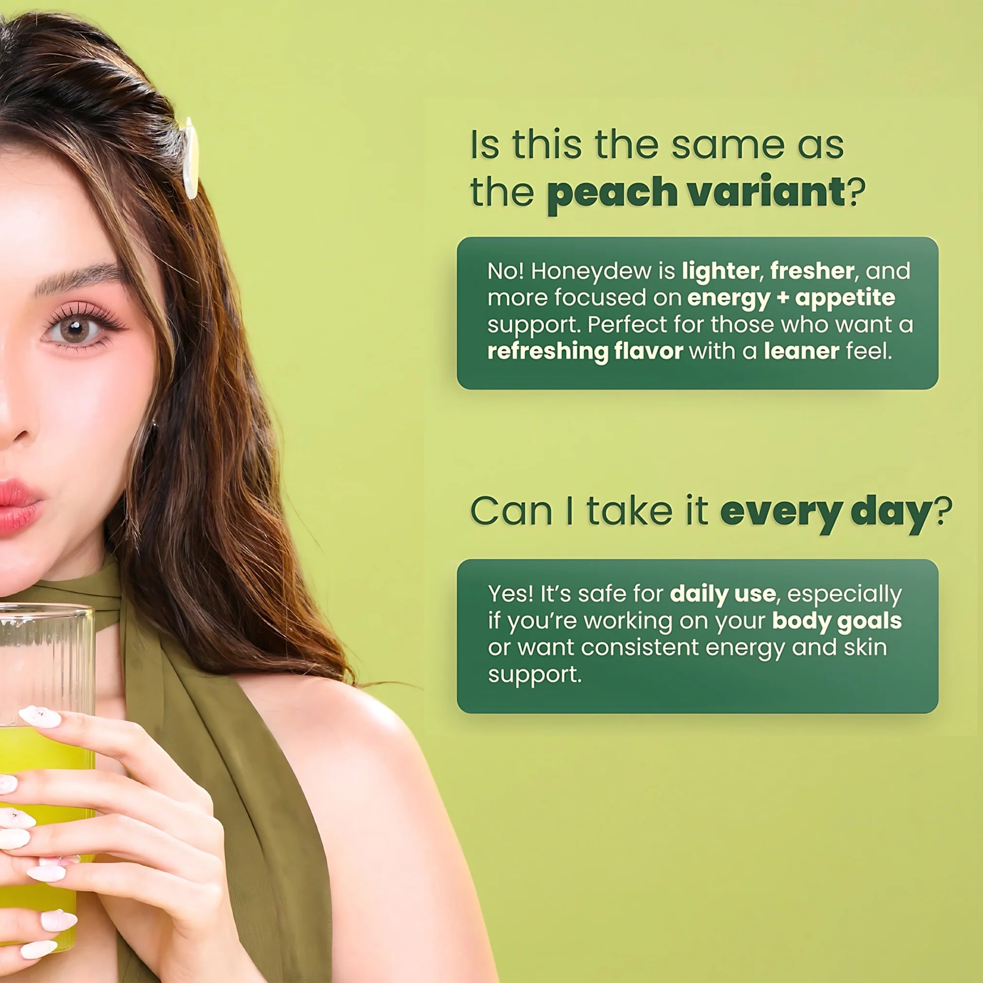 Luna Aura Hope Glow Crystal – Honeydew Green Tea with Dandelion & L-Carnitine (10 Sachets x 18g)