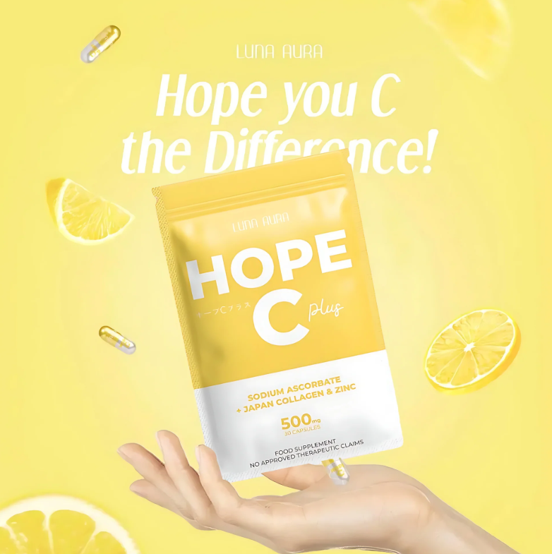 Luna Aura Hope C Plus – Sodium Ascorbate + Japan Collagen & Zinc (30 Capsules)