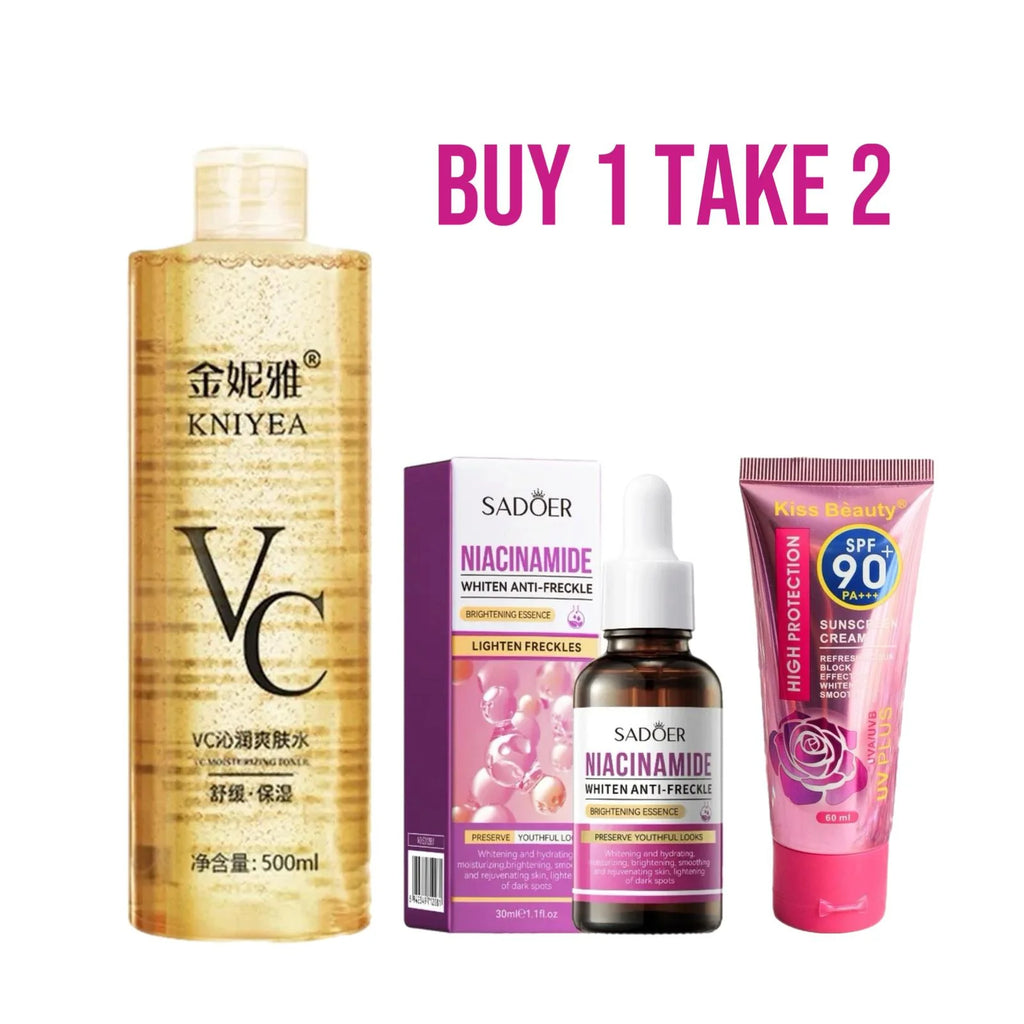 Kniyea VC Toner Sadoer Niacinamide Kiss Beauty Sunscreen Combo