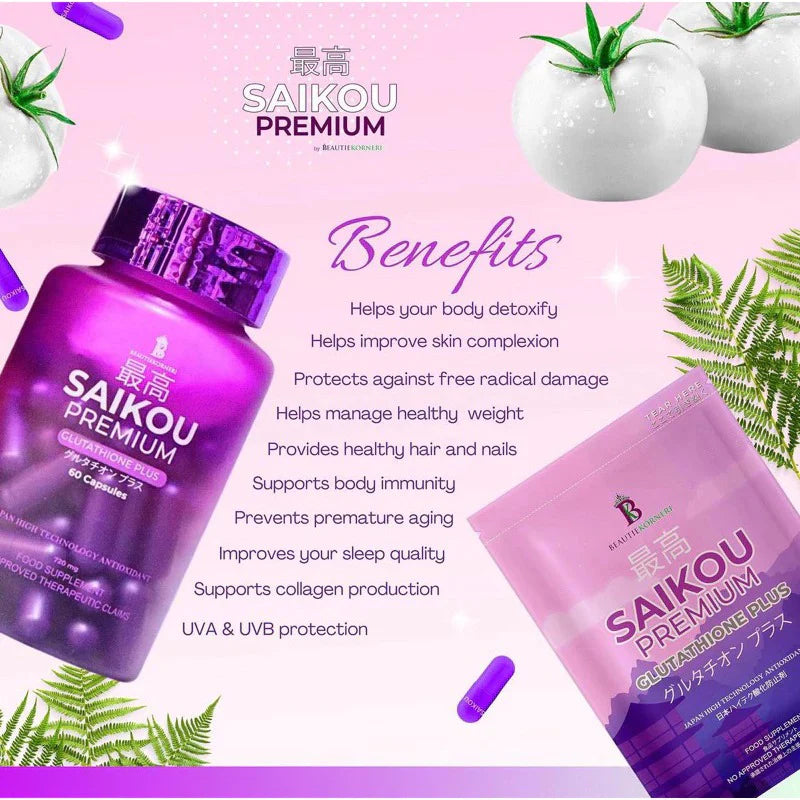 SAIKOU Premium Glutathione Plus 60 Capsules