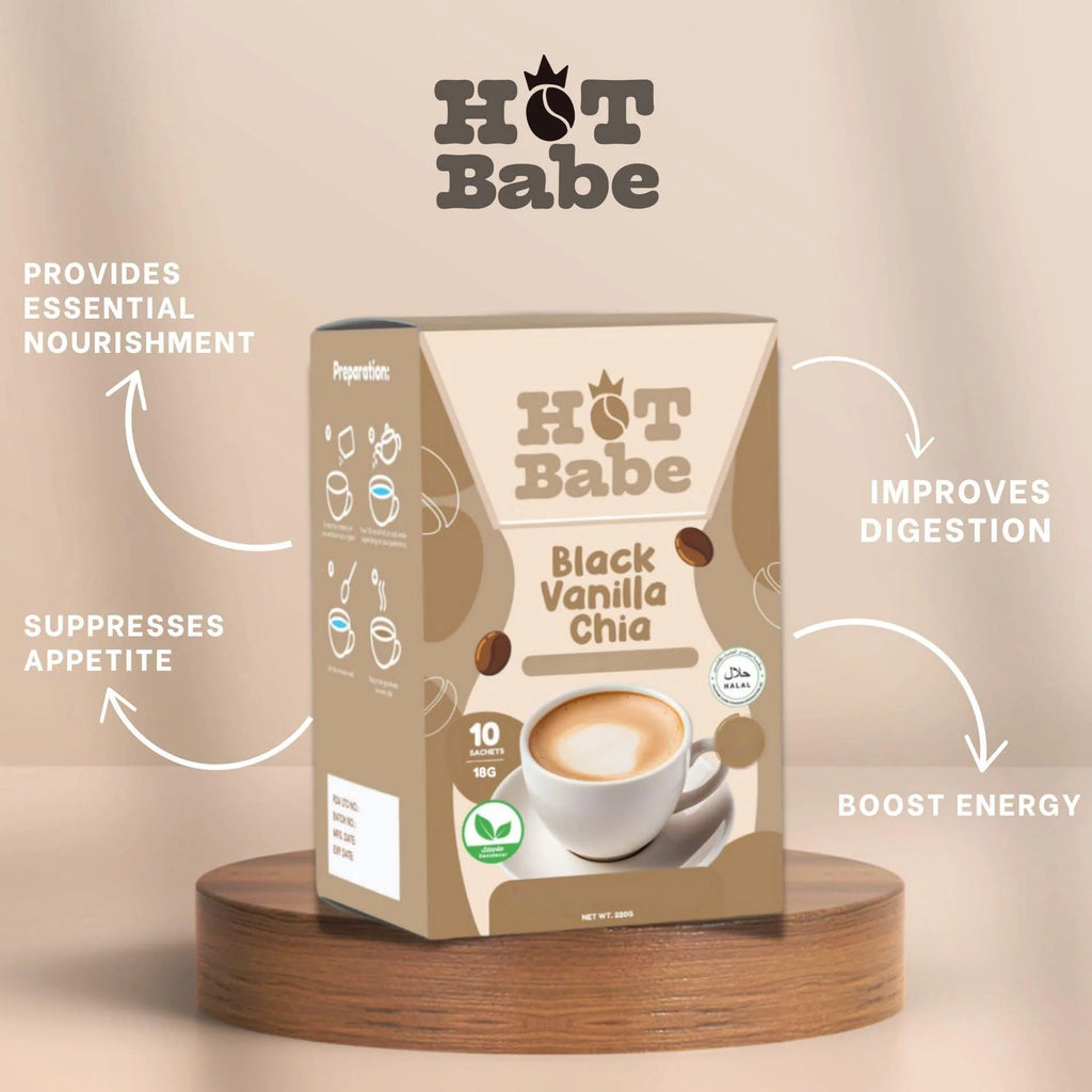 Hot Babe Black Vanilla Chia coffee