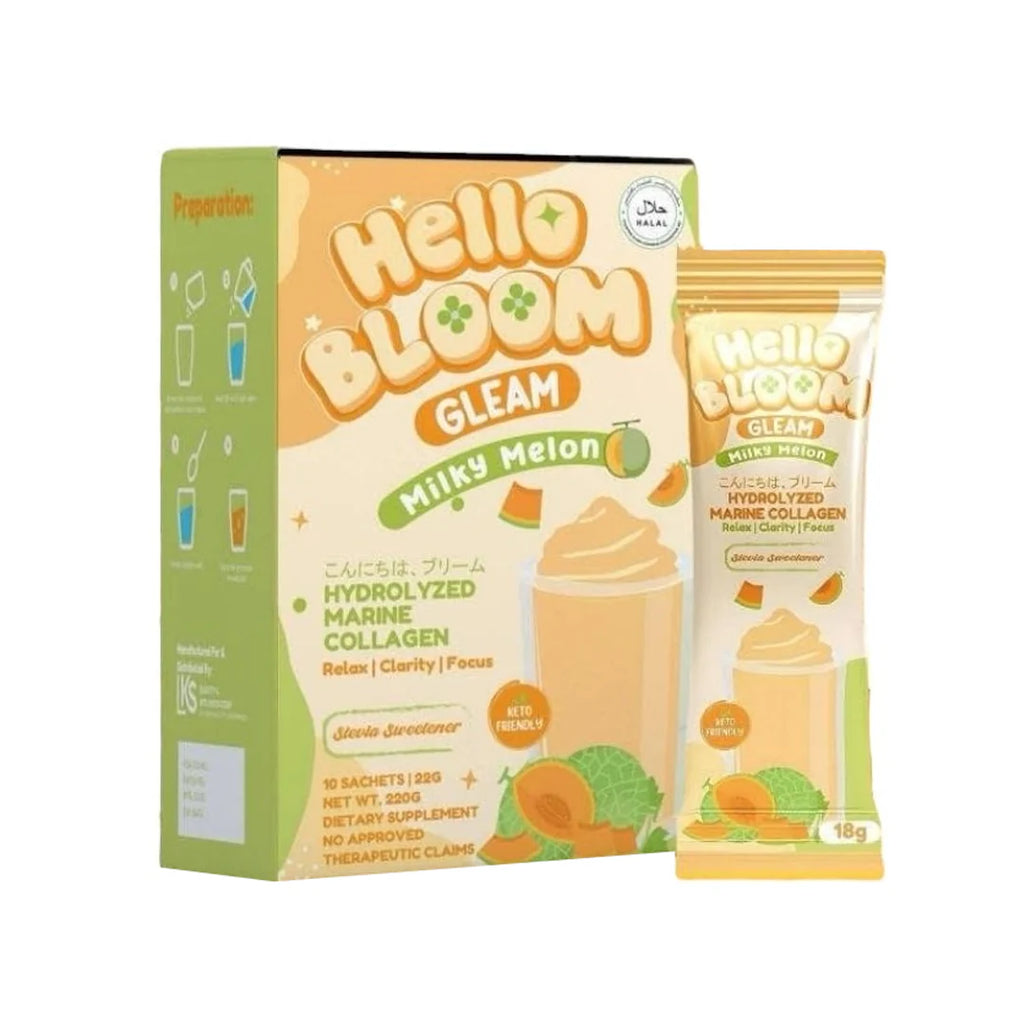 Hello Bloom Gleam Milky Melon Collagen Beauty Supplement - 180g