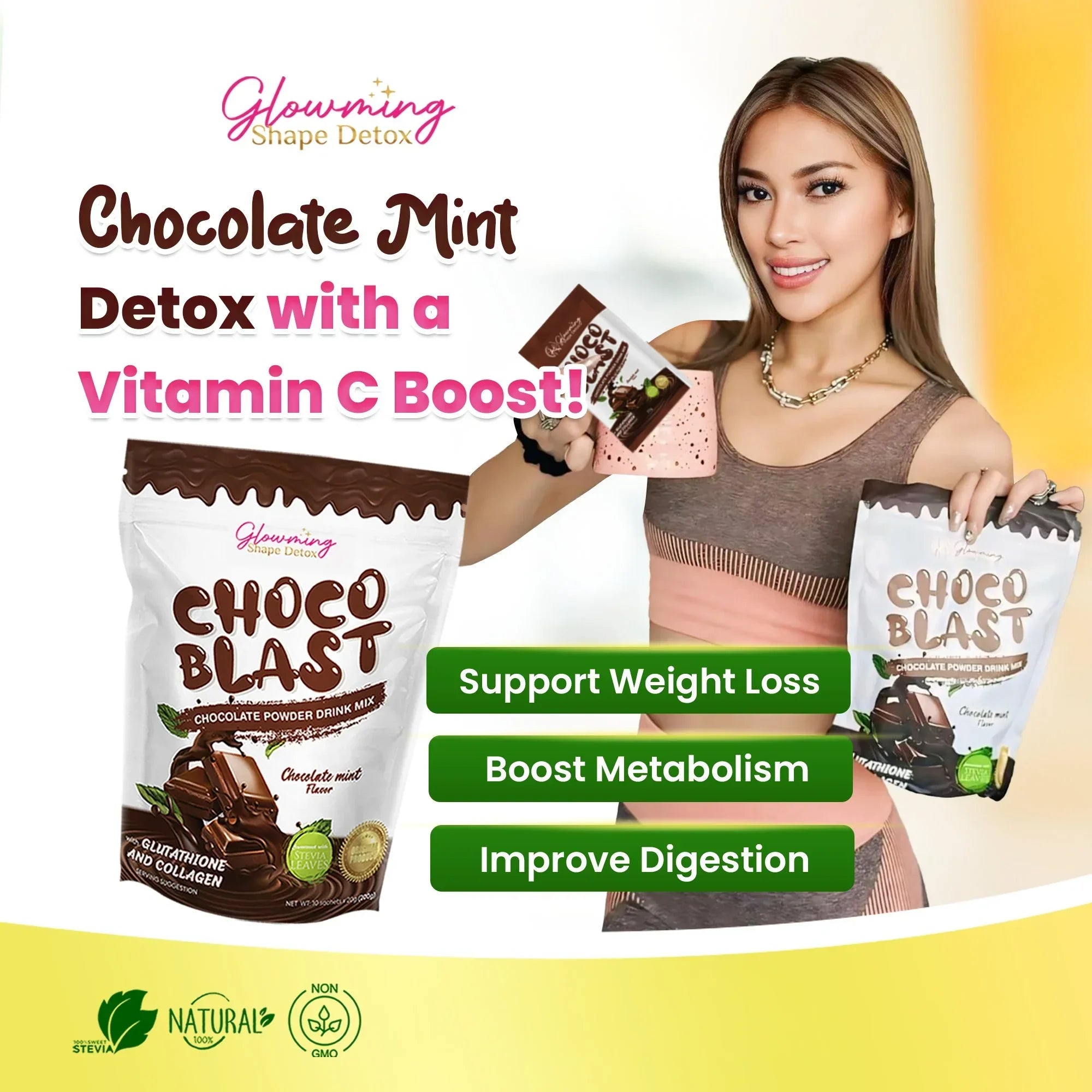 Glowing Shape Choco Blast Chocolate Powder Drink Mix – 200g (10 Sachets x 20g)