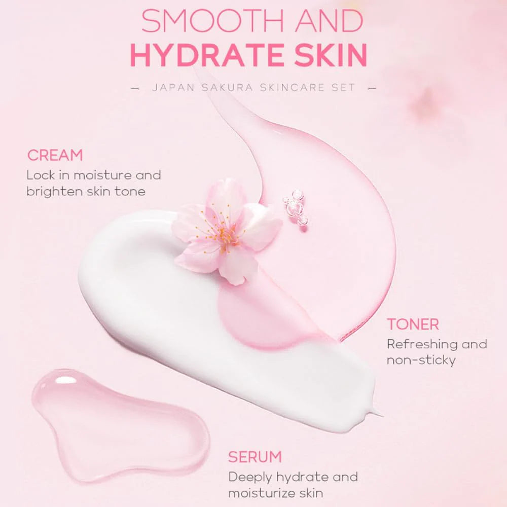 MEMI Japan Sakura Skin Care Set – 5-in-1 Anti-Aging Facial Care