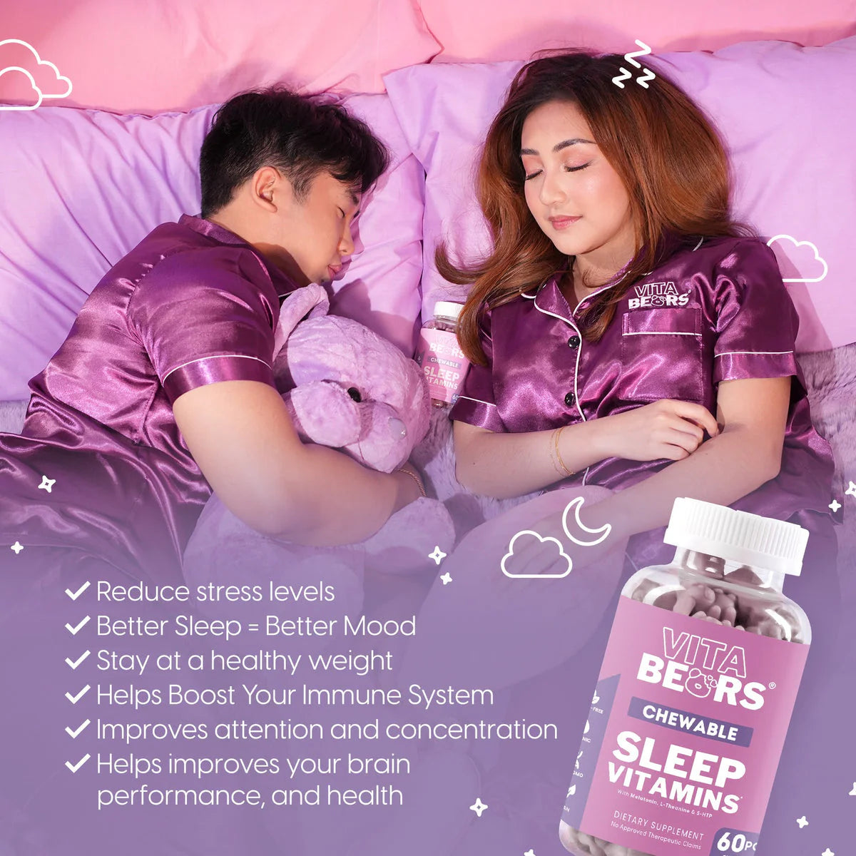 Vita Bears Sleep Vitamins Gummies – Nighttime Relaxation &amp; Restful Sleep Support