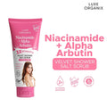 Luxe Organix Niacinamide + Alpha Arbutin Velvet Shower Salt Scrub – 320g