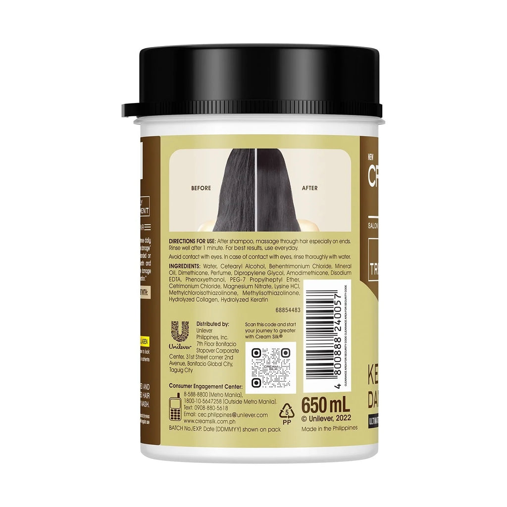 Cream Silk Salon Expert Treatment Keratin Damage Repair - 650ml