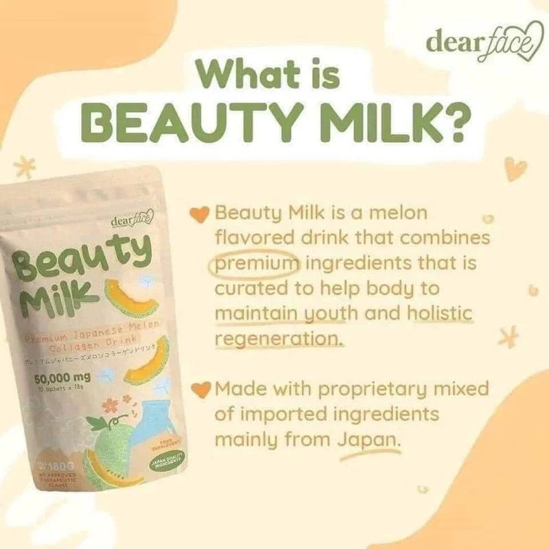Dear Face Beauty Milk Premium Japanese Melon + Collagen Drink – 180g