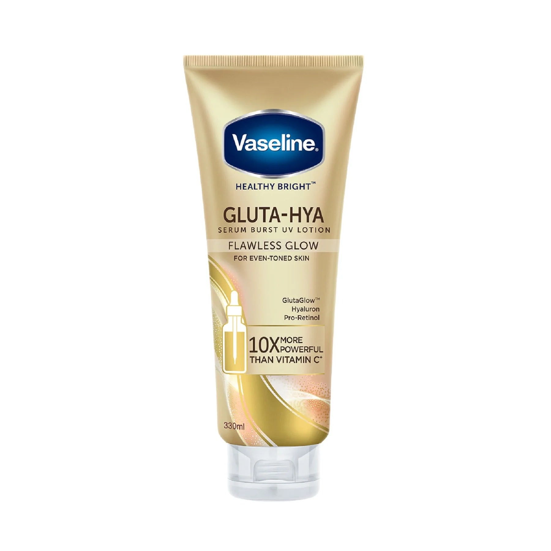 2pack , Vaseline Gluta-Hya Serum Burst UV Lotion Flawless Glow – 330ml+Vaseline Gluta-Hya Serum Burst Lotion Dewy Radiance – 330ml