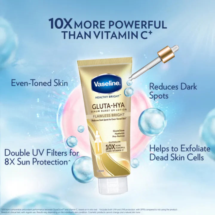Vaseline Gluta-Hya Serum Burst UV Lotion Flawless Glow – 330ml