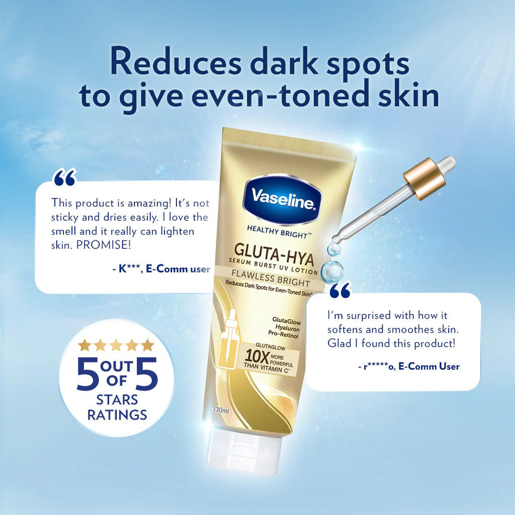 Vaseline Gluta-Hya Serum Burst UV Lotion Flawless Glow – 330ml