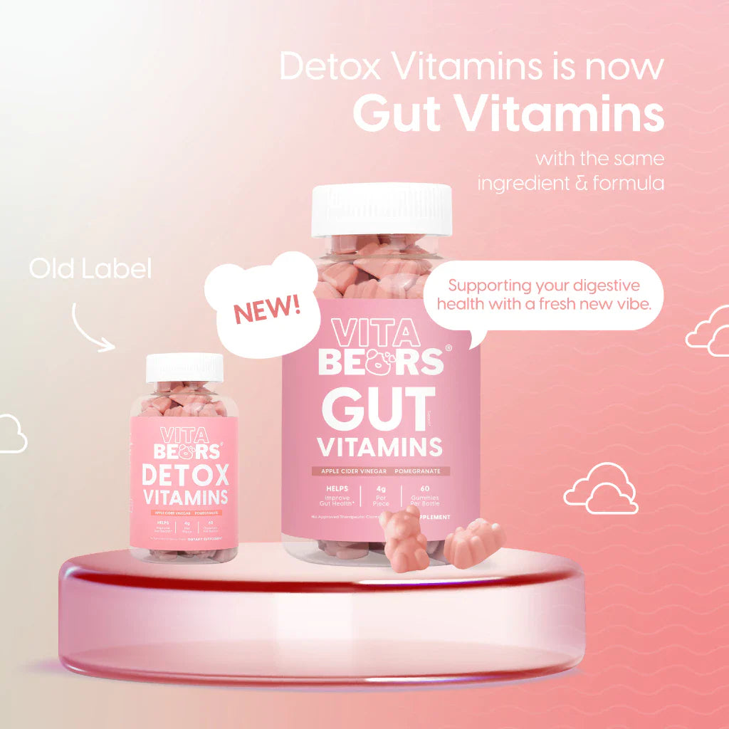 Vita Bears Gut Vitamins – Detox Gummy Supplement for Digestive Health &amp; Weight Management