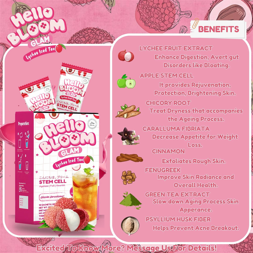Hello Bloom Glam Lychee Iced Tea - 180g