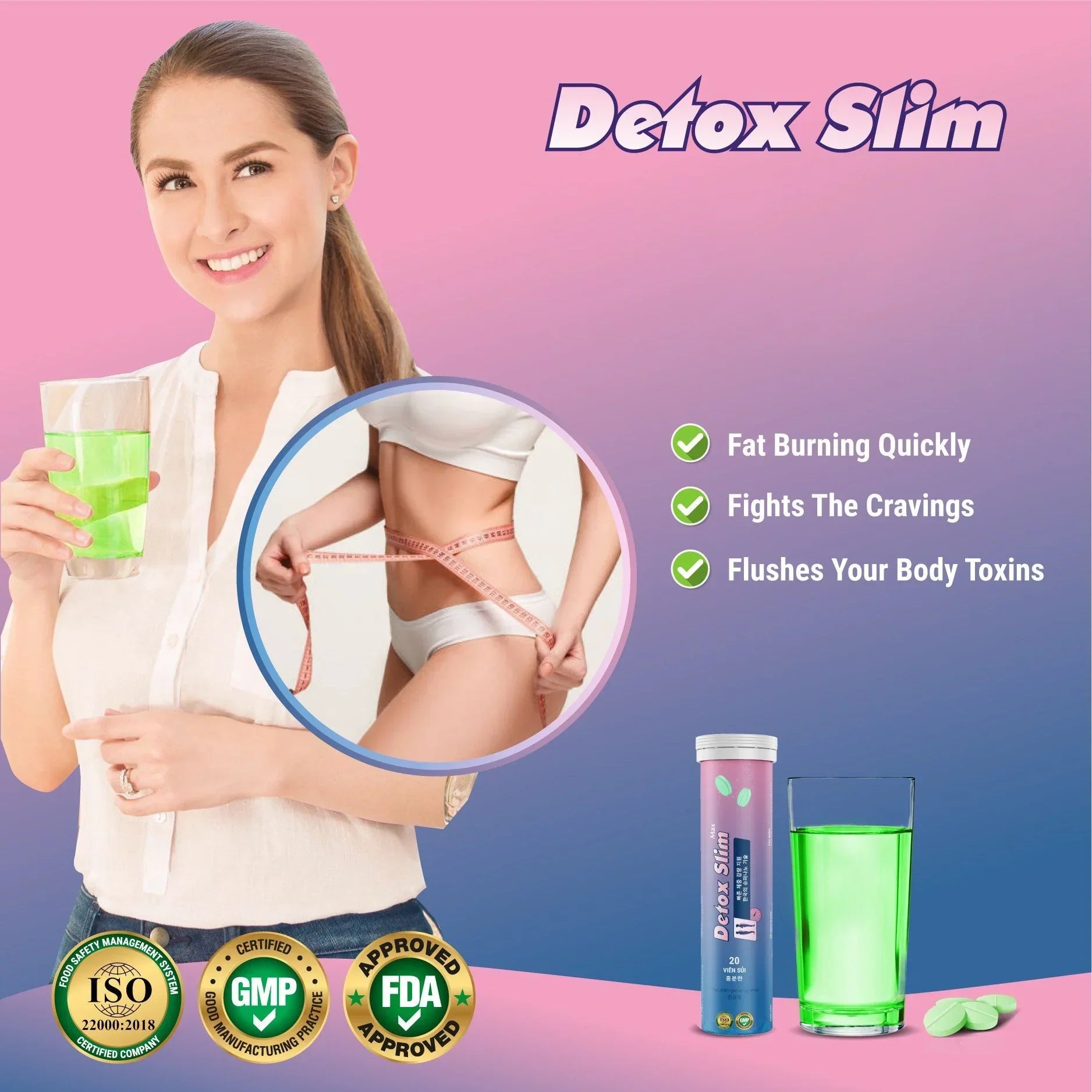 Detox Slim Max Slimming Juice Effervescent Tablet for Weight Loss Detox
