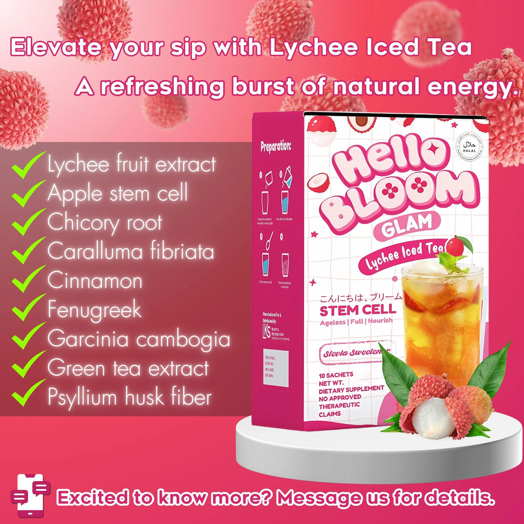 Hello Bloom Glam Lychee Iced Tea - 180g