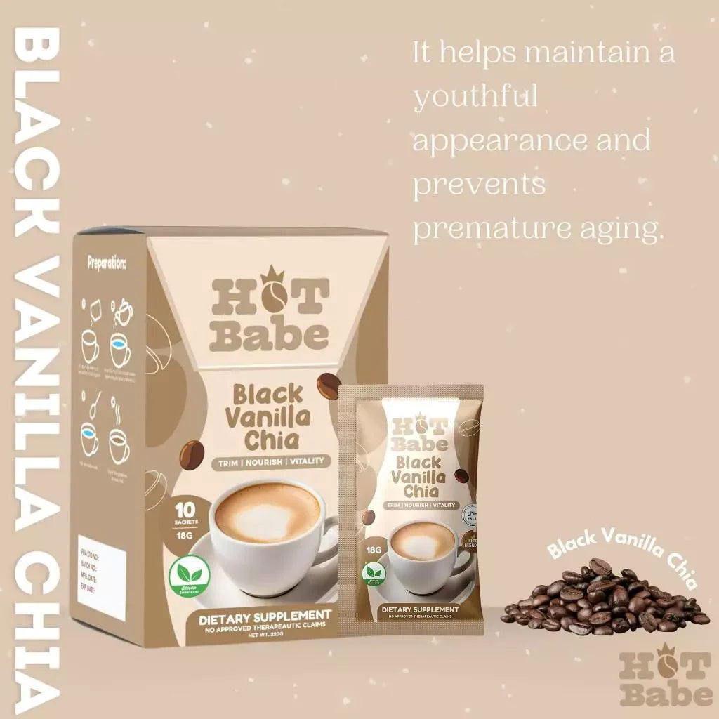 Hot Babe Black Vanilla Chia coffee