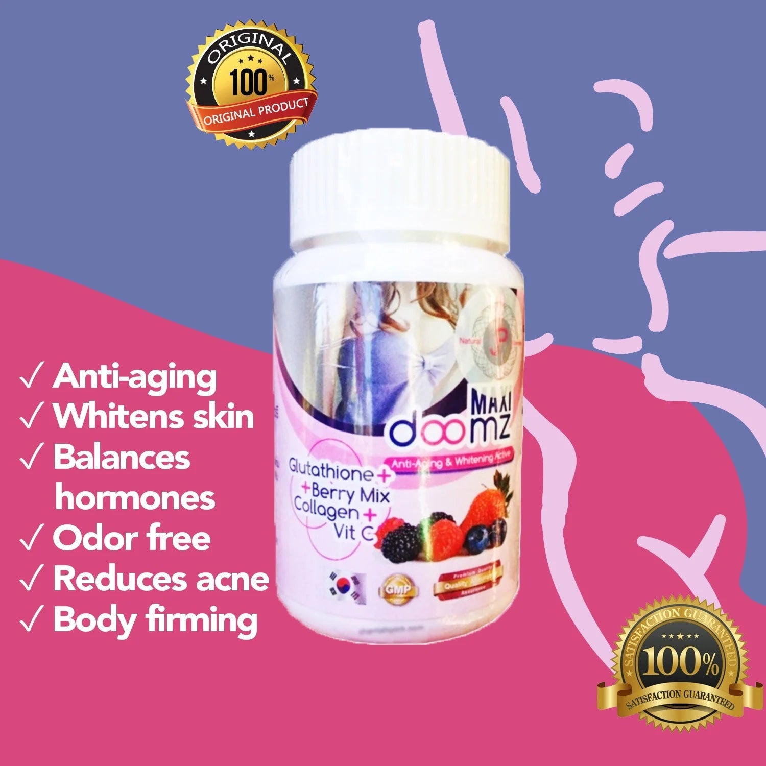 2pack Maxi Doomz Glutathione Dietary Supplement – 30 Capsules (Copy)