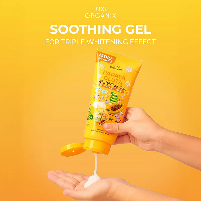 Luxe Organix Papaya Gluta Whitening Gel Triple Serum Boost 300ml