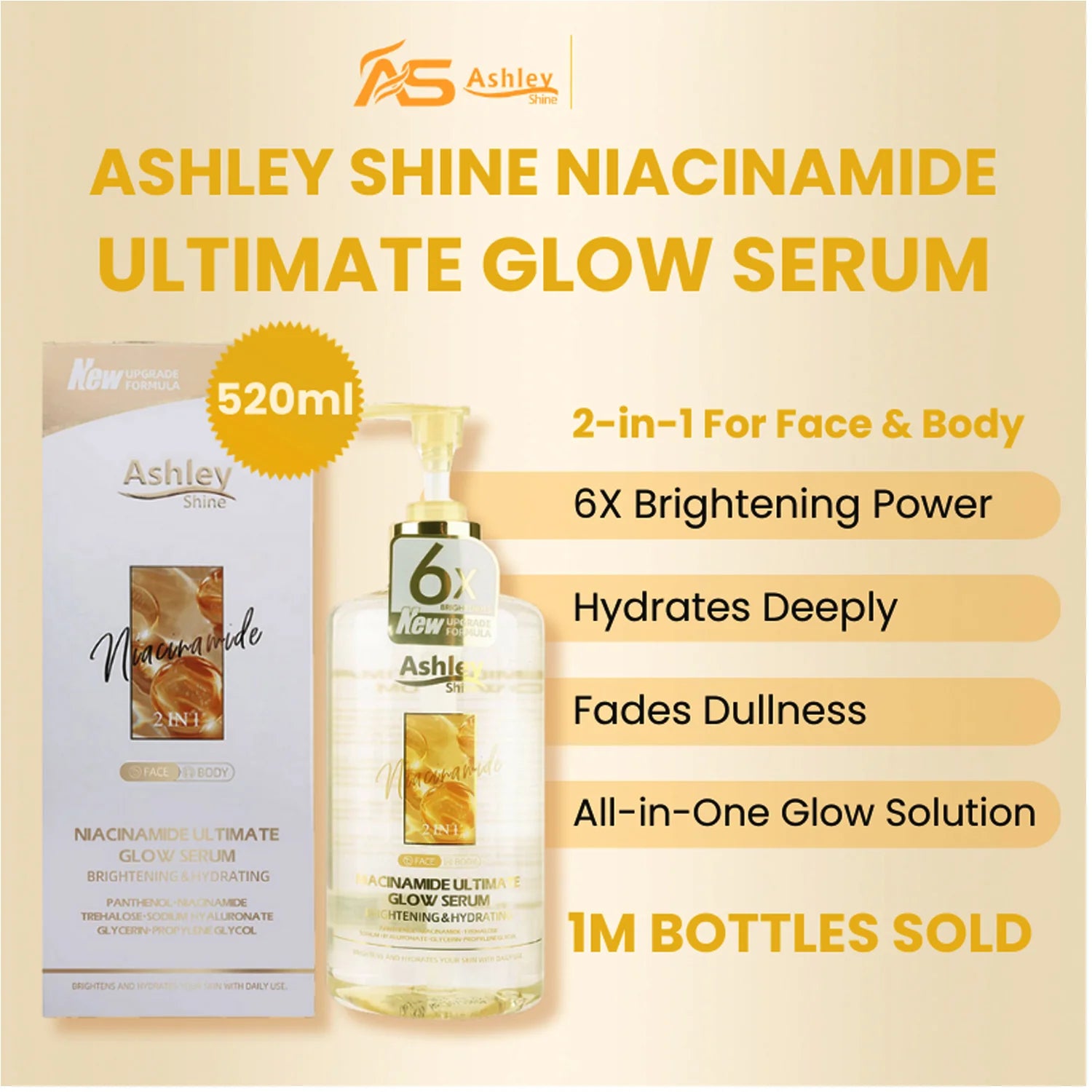 Ashley Shine Niacinamide Ultimate Glow Serum-520ml