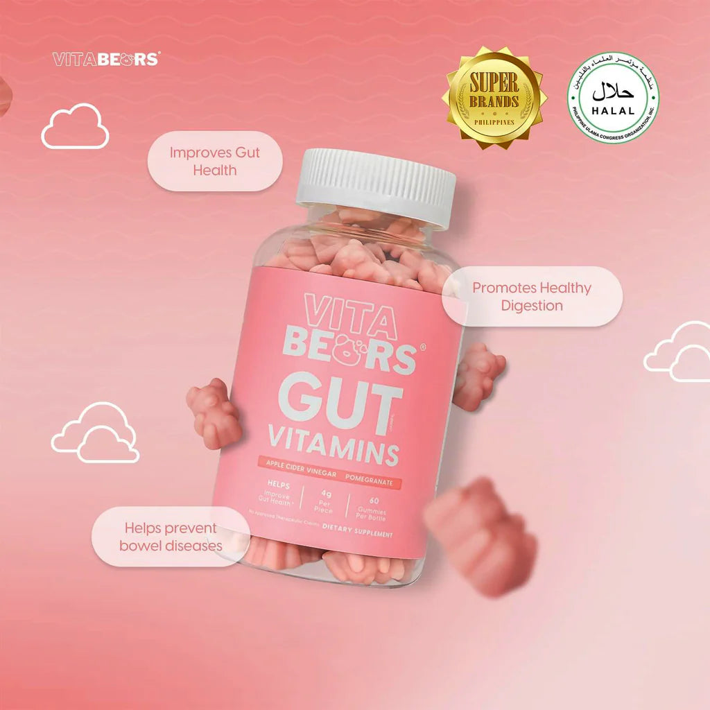 Vita Bears Gut Vitamins – Detox Gummy Supplement for Digestive Health &amp; Weight Management