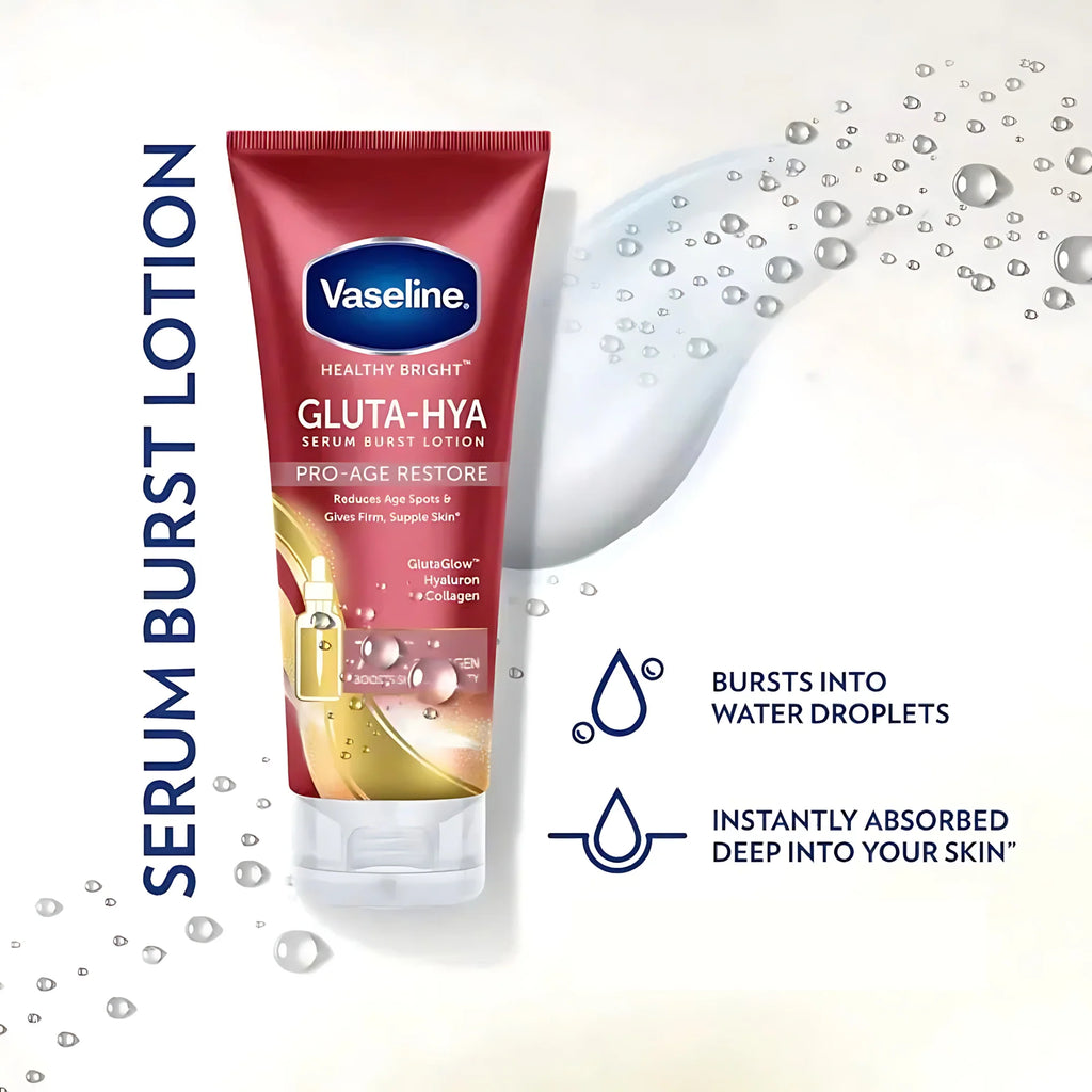 Vaseline Healthy Bright Gluta-Hya Serum Burst Lotion Pro-Age Restore – 290ml