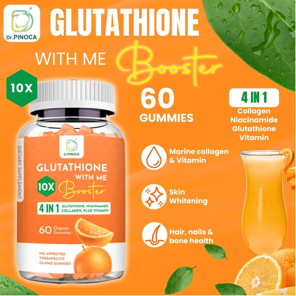 Doctor Pinoca Rice Dr. Pinoca Glutathione With Me 10X Booster - 60 Organic Gummies โ D ...