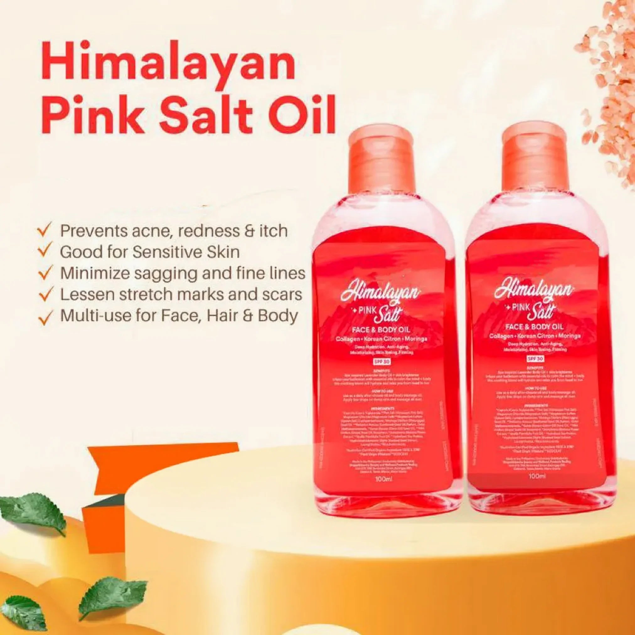 Bonita Himalayan Pink Salt Face &amp; Body Oil with SPF 30
