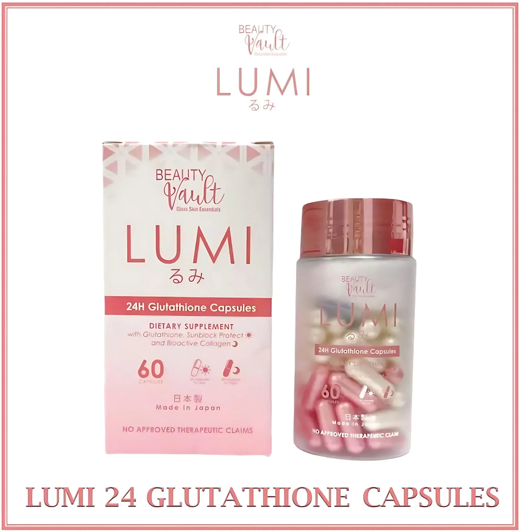 Beauty Vault LUMI 24H Glutathione Capsules – 60 Capsules (Day &amp; Night Formula)
