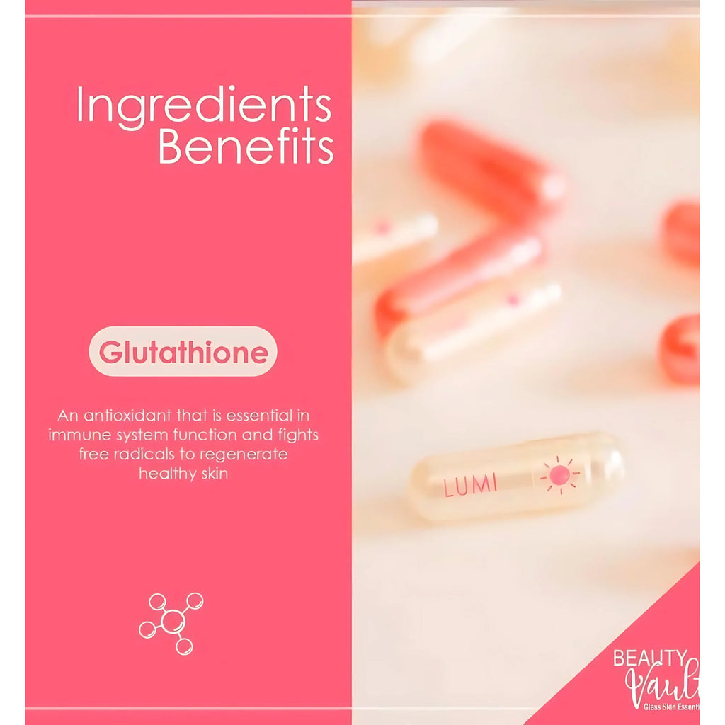 Beauty Vault LUMI 24H Glutathione Capsules – 60 Capsules (Day &amp; Night Formula)