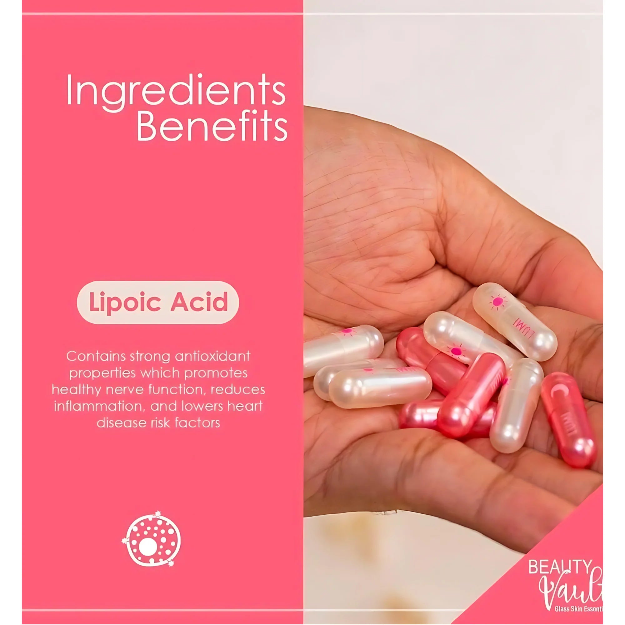 Beauty Vault LUMI 24H Glutathione Capsules – 60 Capsules (Day &amp; Night Formula)