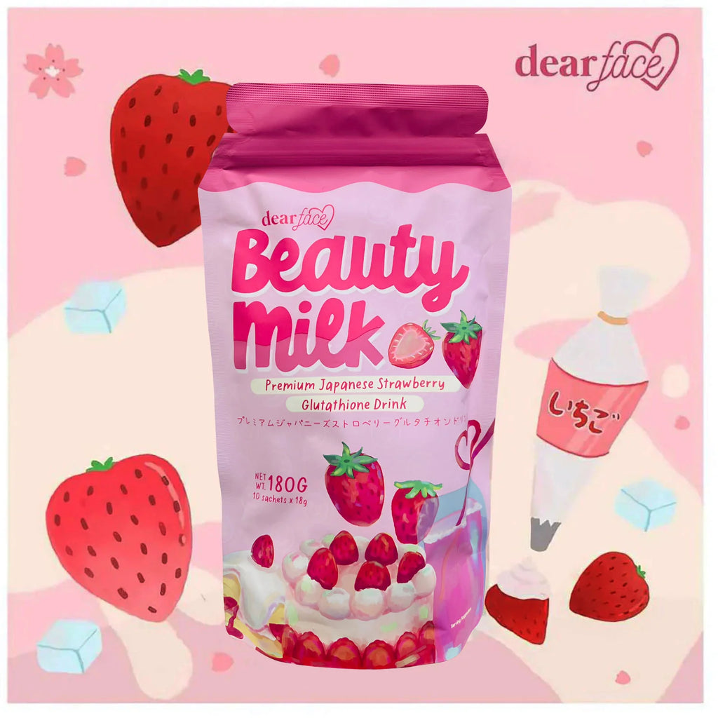 Dear Face Beauty Milk Premium Japanese Strawberry Drink – 180g