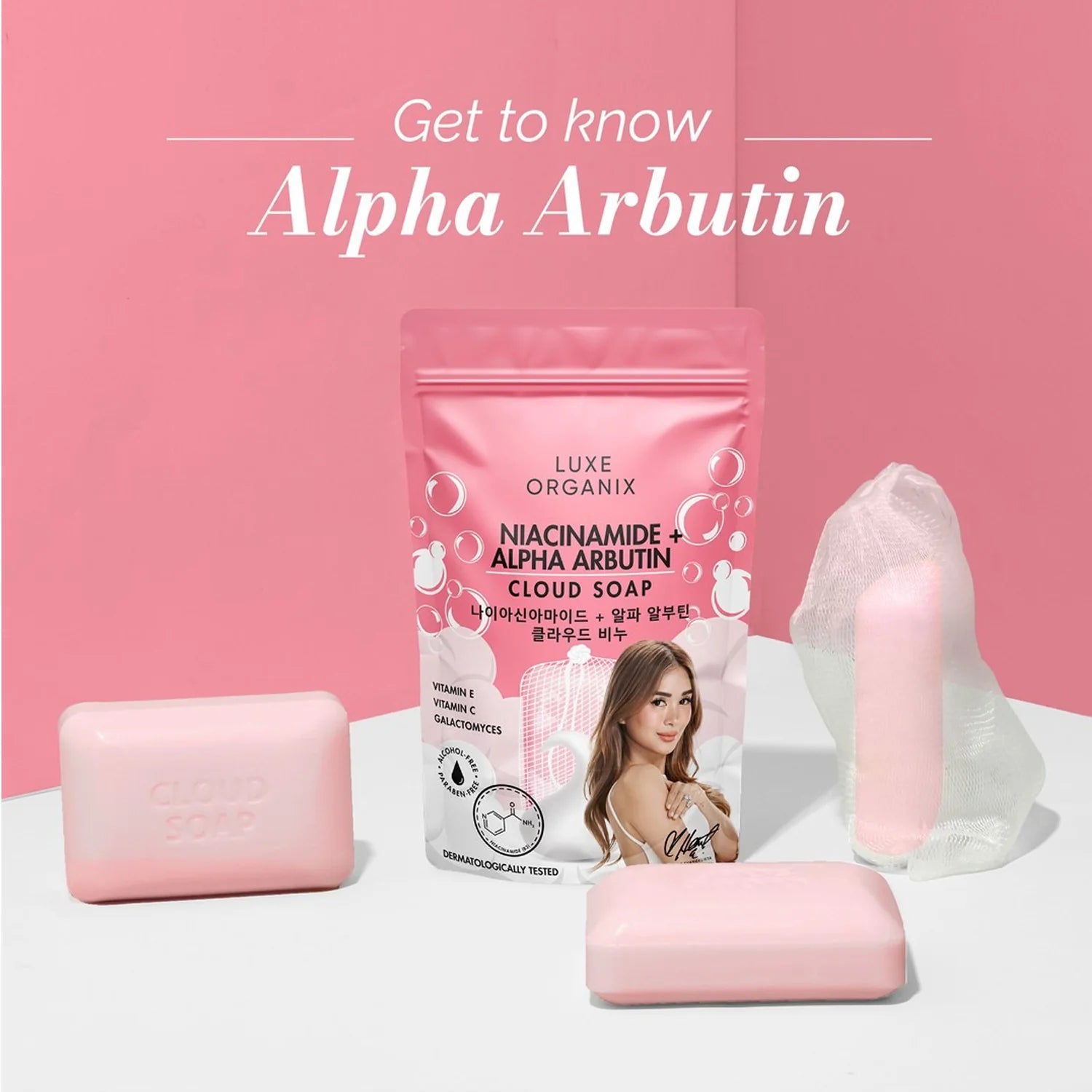 Luxe Organix Niacinamide + Alpha Arbutin Brightening Cloud Soap - 180g