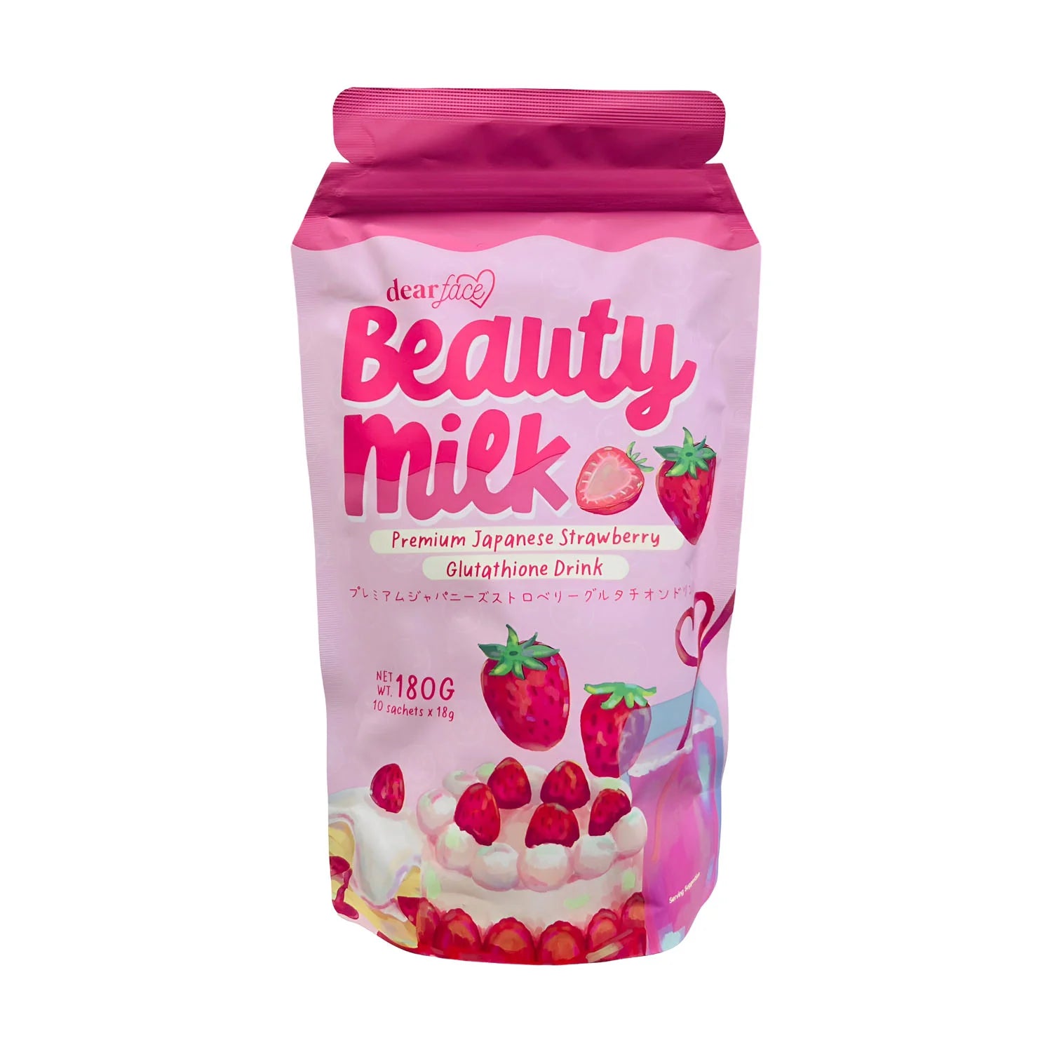 Dear Face Beauty Milk Premium Japanese Strawberry Drink – 180g