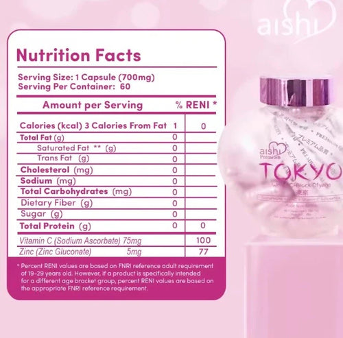 Aishi Premium Tokyo White C-Block Japan Glutathione – 60 Capsules